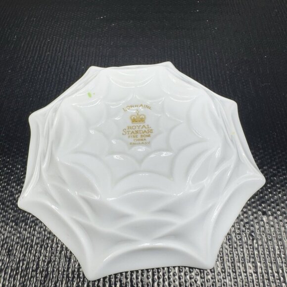 ROYAL STANDARD LORRAINE PEAKED Fine Bone China Dish Small Plates Set 2 England - Picture 10 of 12